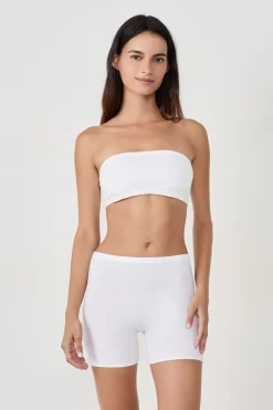 Discount ETAM Sujetador bandeau con aros de algodón orgánico elástico BLANCO