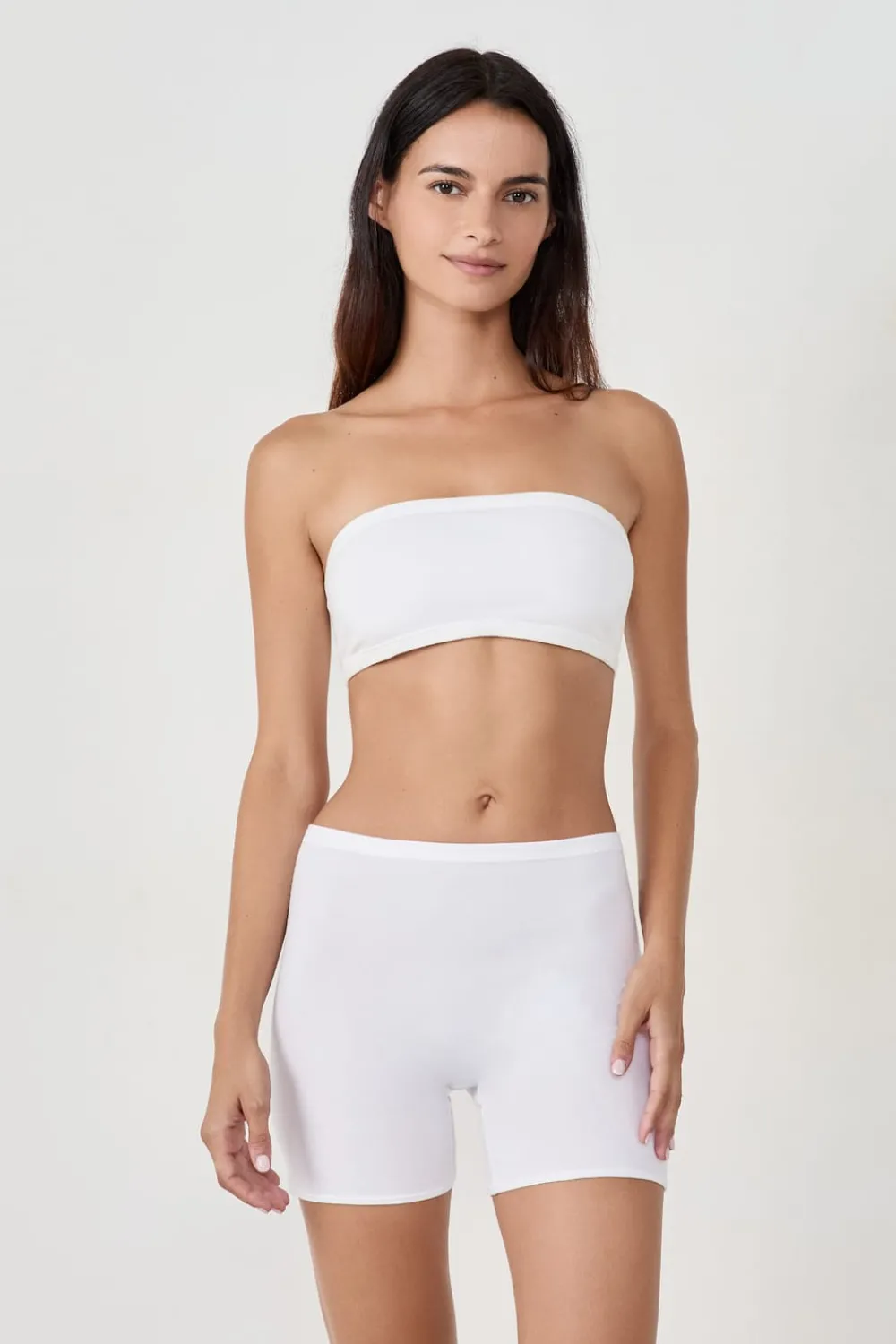 Discount ETAM Sujetador bandeau con aros de algodón orgánico elástico BLANCO
