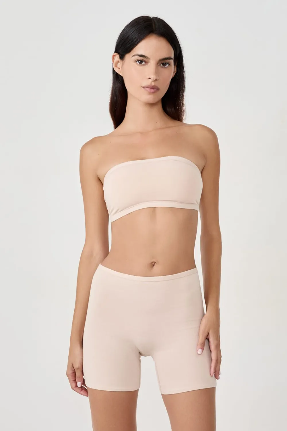 Outlet ETAM Sujetador bandeau con aros de algodón orgánico elástico PIEL