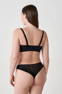 ETAM Sujetador bandeau con finas copas y tirantes desmontables NEGRO