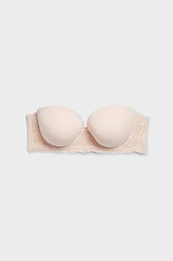 New ETAM Sujetador bandeau con tirantes desmontables - Copa D ROSA EMPOLVADO