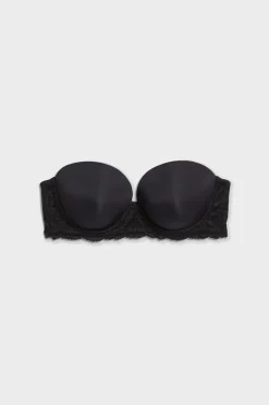 New ETAM Sujetador bandeau de copas finas NEGRO