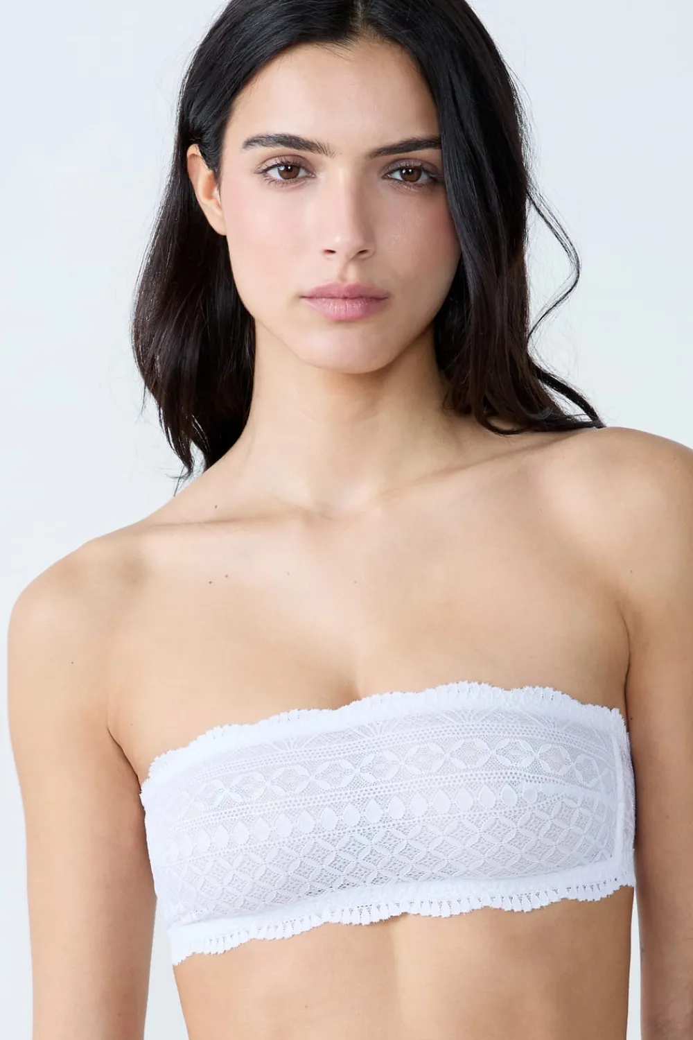 Hot ETAM Sujetador bandeau de encaje BLANCO