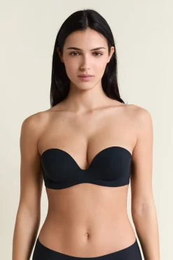 Best ETAM Sujetador bandeau de microfibra NEGRO