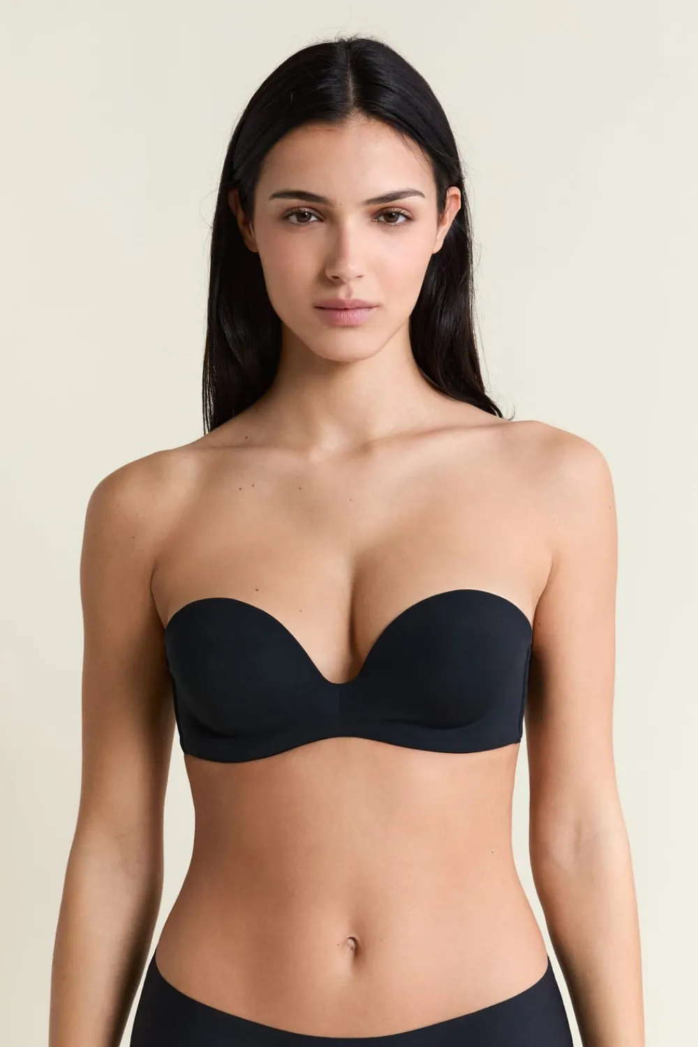 Best ETAM Sujetador bandeau de microfibra NEGRO