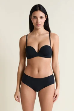 Best ETAM Sujetador bandeau de microfibra NEGRO