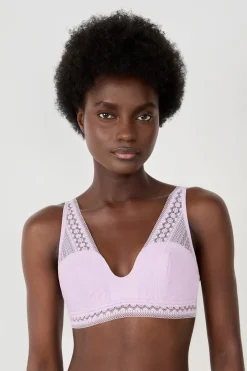 Hot ETAM Sujetador bandeau foulard de encaje LILA