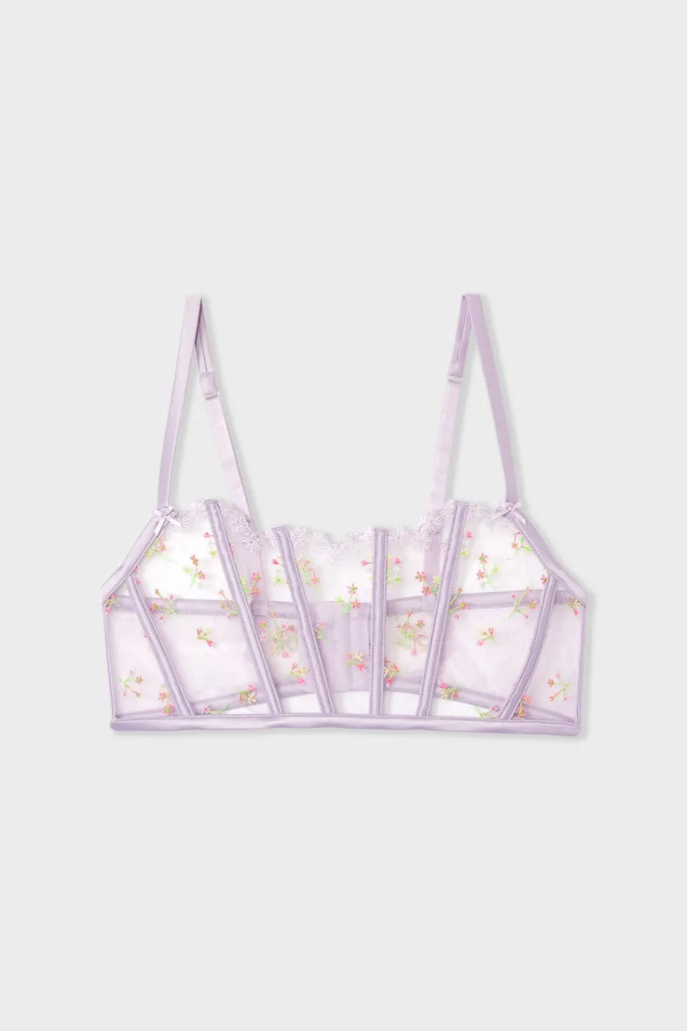 Outlet ETAM Sujetador bustier con bordado LILA