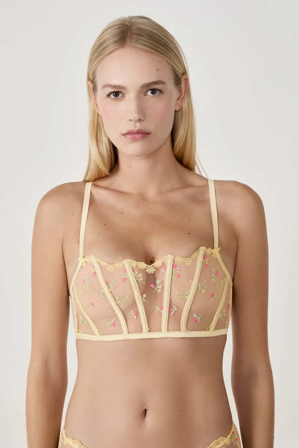Best ETAM Sujetador bustier con bordado VAINILLA