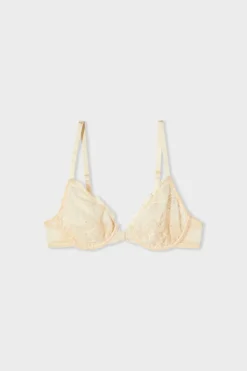 Online ETAM Sujetador clásico de encaje BEIGE