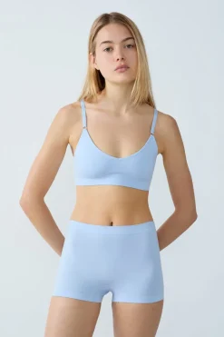 Discount ETAM Sujetador de algodón de máxima comodidad AZUL CIELO