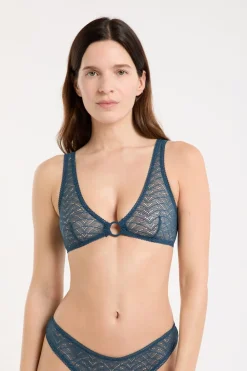 Clearance ETAM Sujetador de encaje AZUL PETR&Oacute;LEO