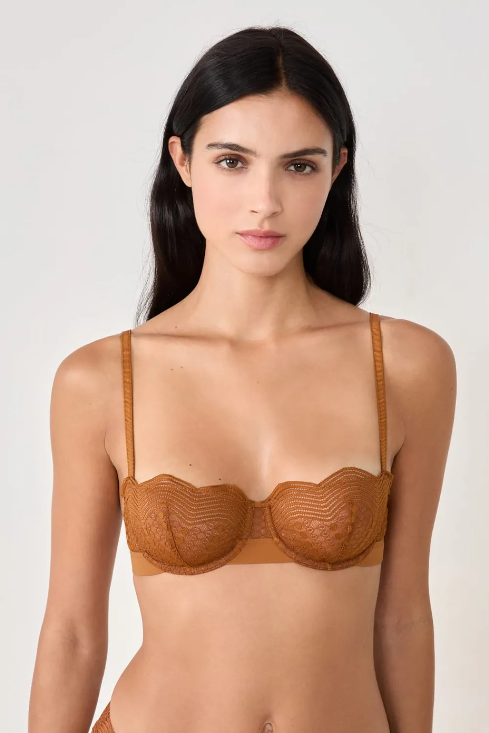 Sale ETAM Sujetador N. 9 - Balconet de encaje MARRÓN