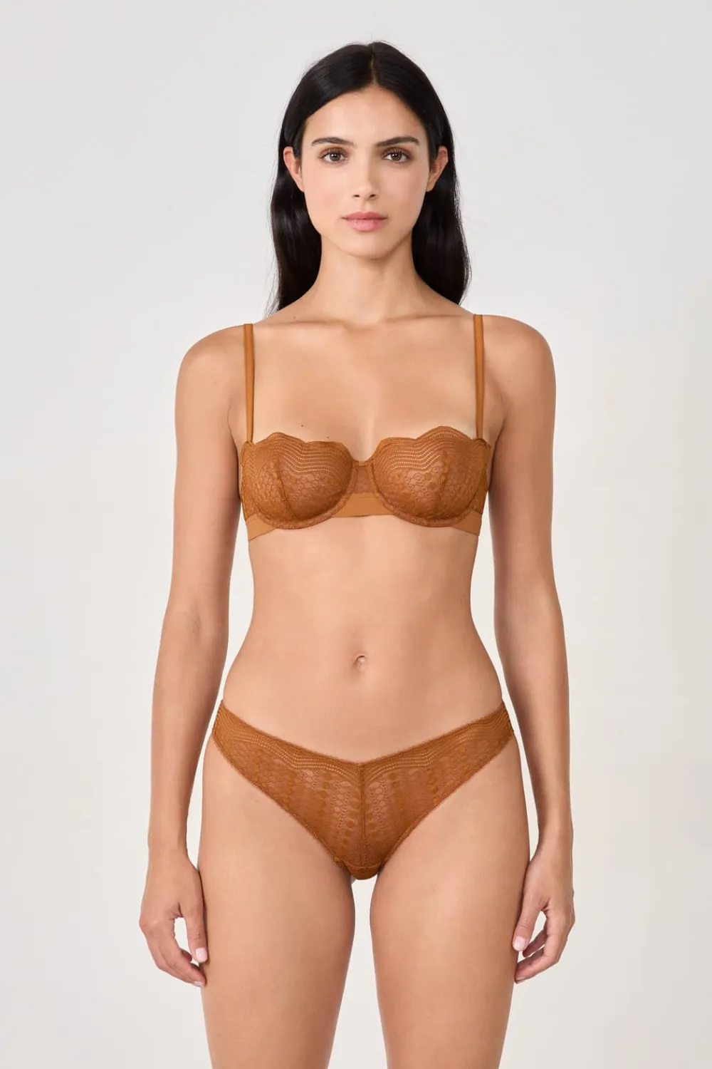 Sale ETAM Sujetador N. 9 - Balconet de encaje MARRÓN