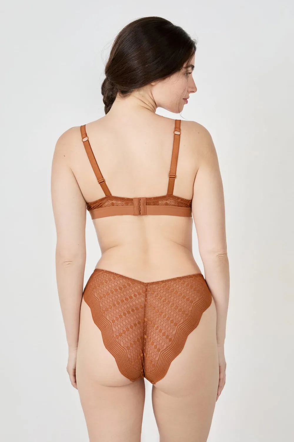 Sale ETAM Sujetador N. 9 - Balconet de encaje MARRÓN