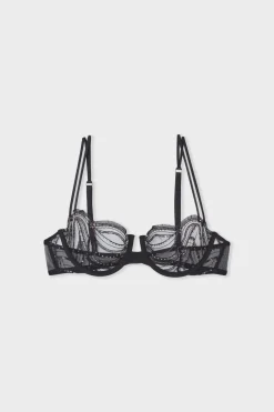 Hot ETAM Sujetador N.9 - Balconette con bordado perlado NEGRO