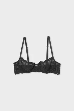 Hot ETAM Sujetador N.9 - Balconnet con bordado NEGRO