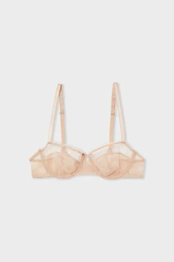 Best ETAM Sujetador N.9 - Balconnet con bordado rosa nude