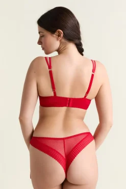 Outlet ETAM Sujetador N.9 - Balconnet de encaje ROJO