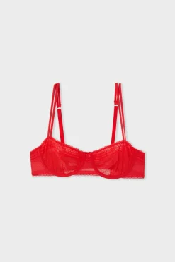 Outlet ETAM Sujetador N.9 - Balconnet de encaje ROJO