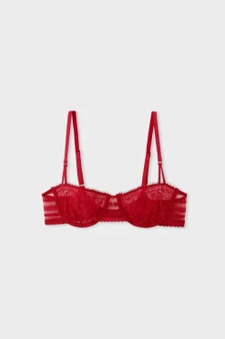 Clearance ETAM Sujetador N.9 - Balconnet de encaje ROJO