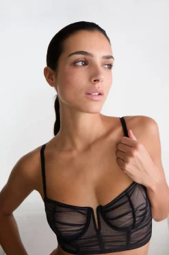 Hot ETAM Sujetador N.9 - Balconnet de tul NEGRO