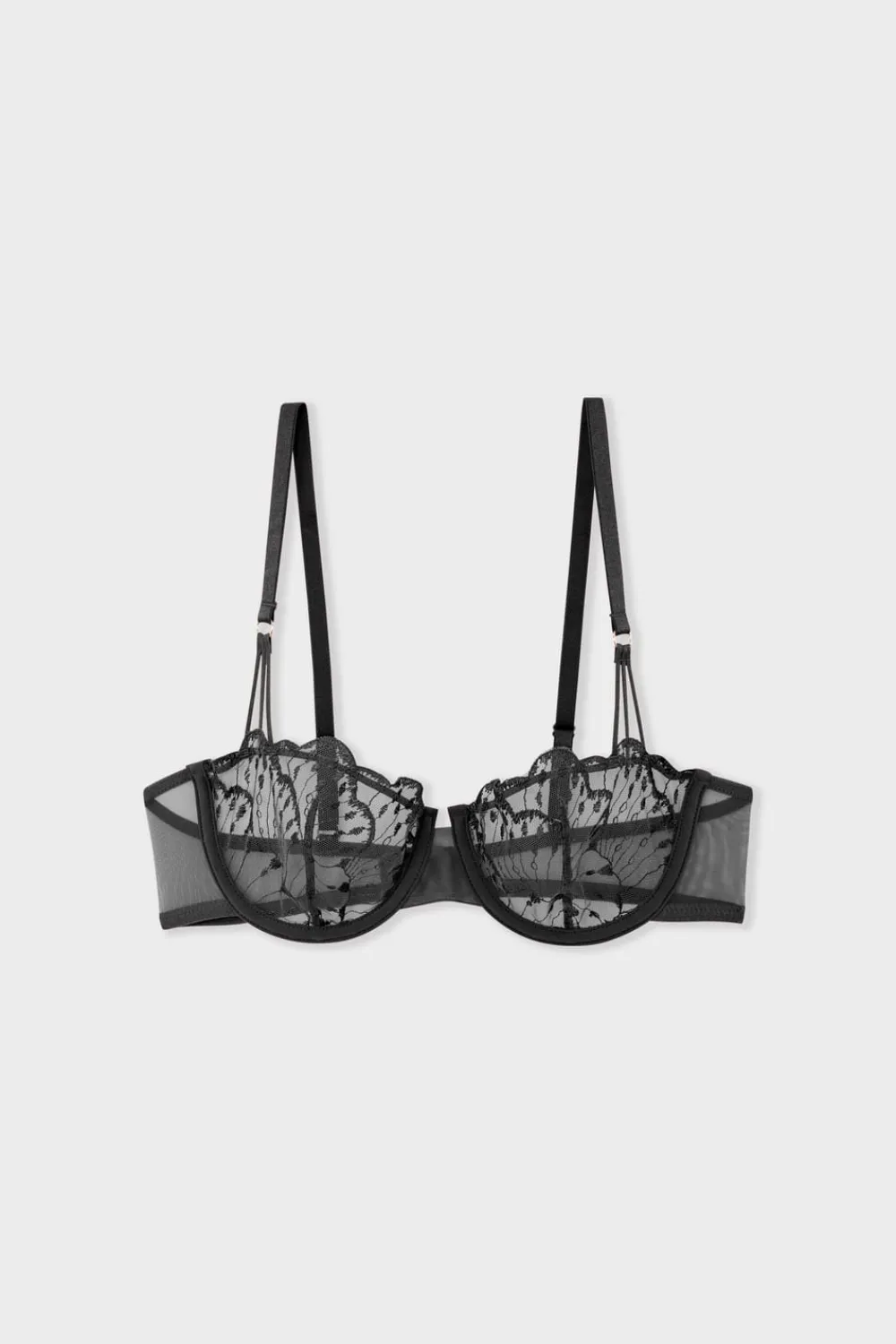 Discount ETAM Sujetador N.9 - Balconnet de bordado NEGRO