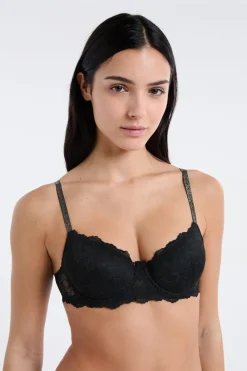 Clearance ETAM Sujetador N.4 - Copas finas brillantes NEGRO