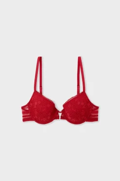 Clearance ETAM Sujetador N.4 - Copas finas de encaje ROJO