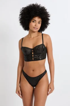 Hot ETAM Sujetador N.9 - Corpiño con lentejuelas NEGRO