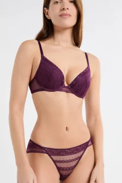 Online ETAM Sujetador N.2 - El push-up escote pronunciado de encaje MORADO