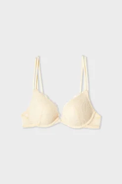Outlet ETAM Sujetador N.2 - El push-up escote pronunciado de encaje BEIGE