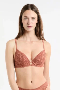 Outlet ETAM Sujetador N.2 - El push-up escote pronunciado de encaje arena