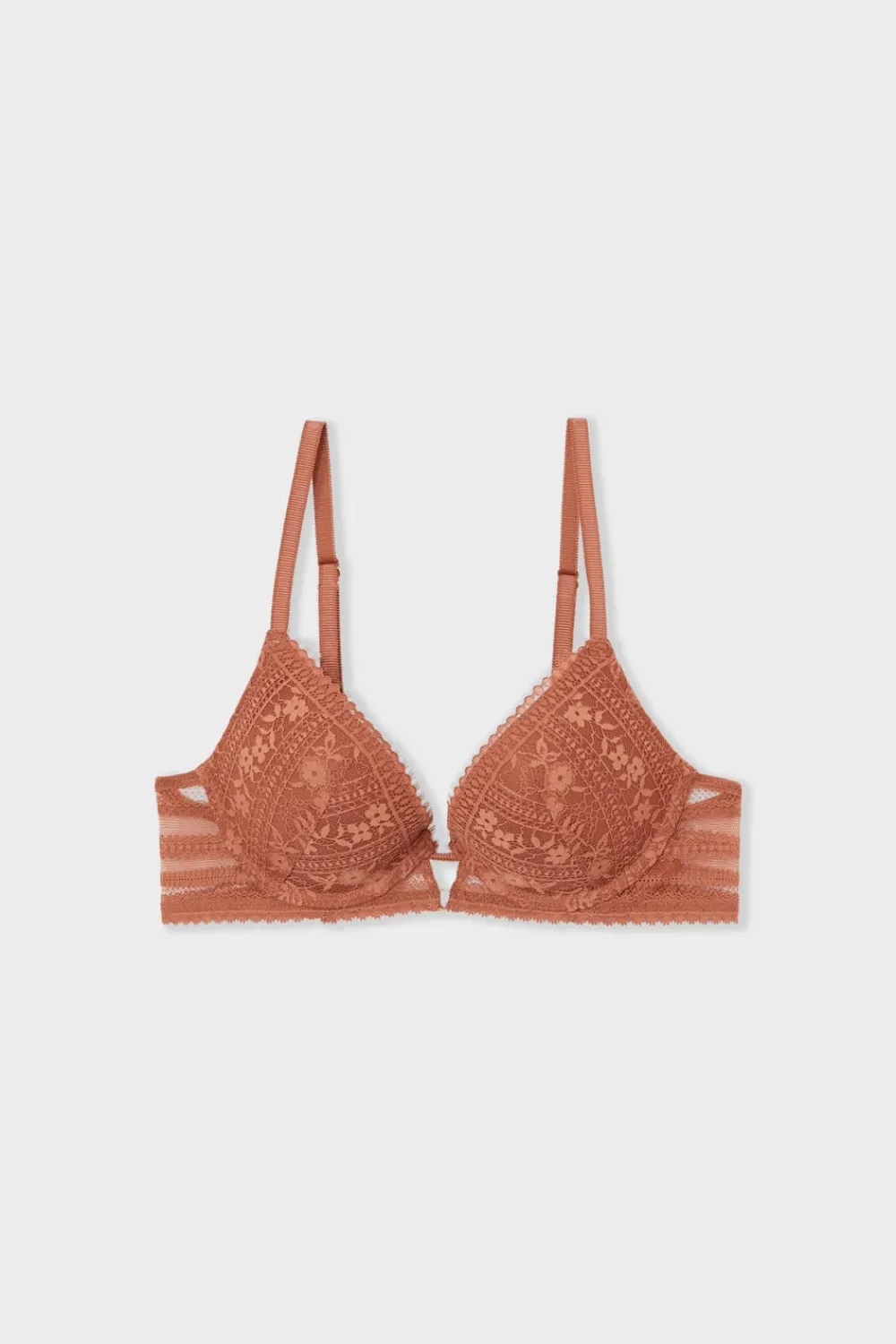 Outlet ETAM Sujetador N.2 - El push-up escote pronunciado de encaje arena