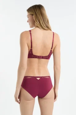 Discount ETAM Sujetador N.2 - El push-up escote pronunciado de encaje BURDEOS GRANATE