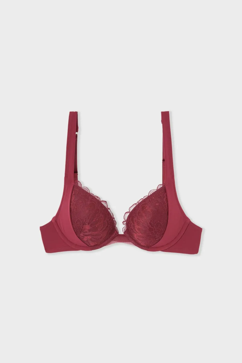 Discount ETAM Sujetador N.2 - El push-up escote pronunciado de encaje BURDEOS GRANATE