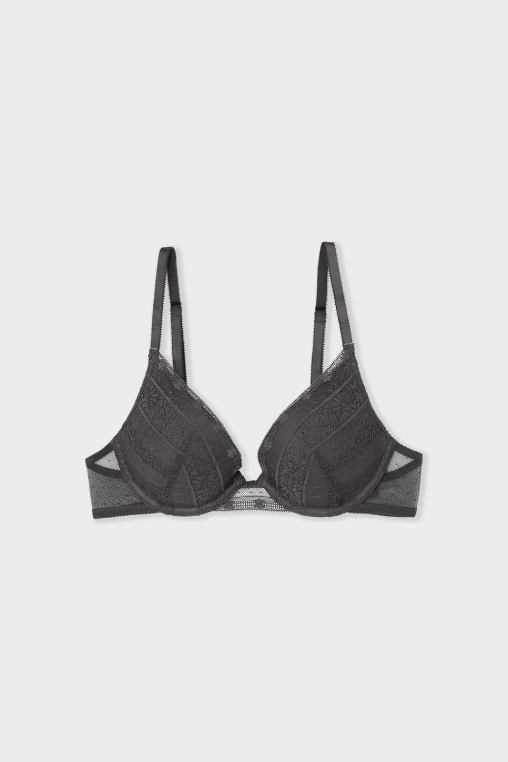 Outlet ETAM Sujetador N.2 - El push-up escote pronunciado de encaje NEGRO