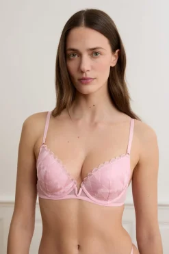 Online ETAM Sujetador N.2 - Push-up escote pronunciado con bordado de corazones ROSA