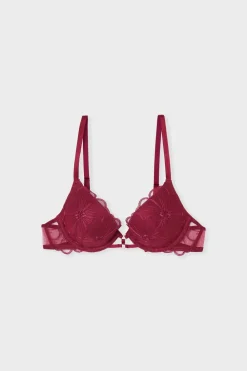Hot ETAM Sujetador N.2 - Push-up escotado con detalles bordados BURDEOS GRANATE