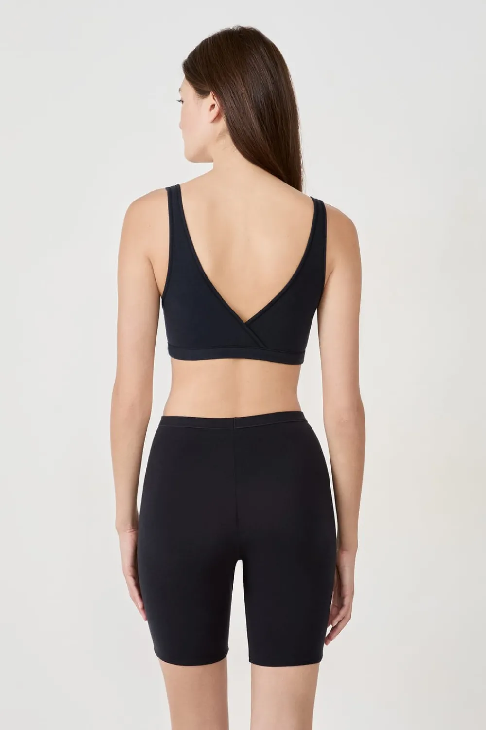 Outlet ETAM Sujetador reversible de algodón orgánico elástico NEGRO