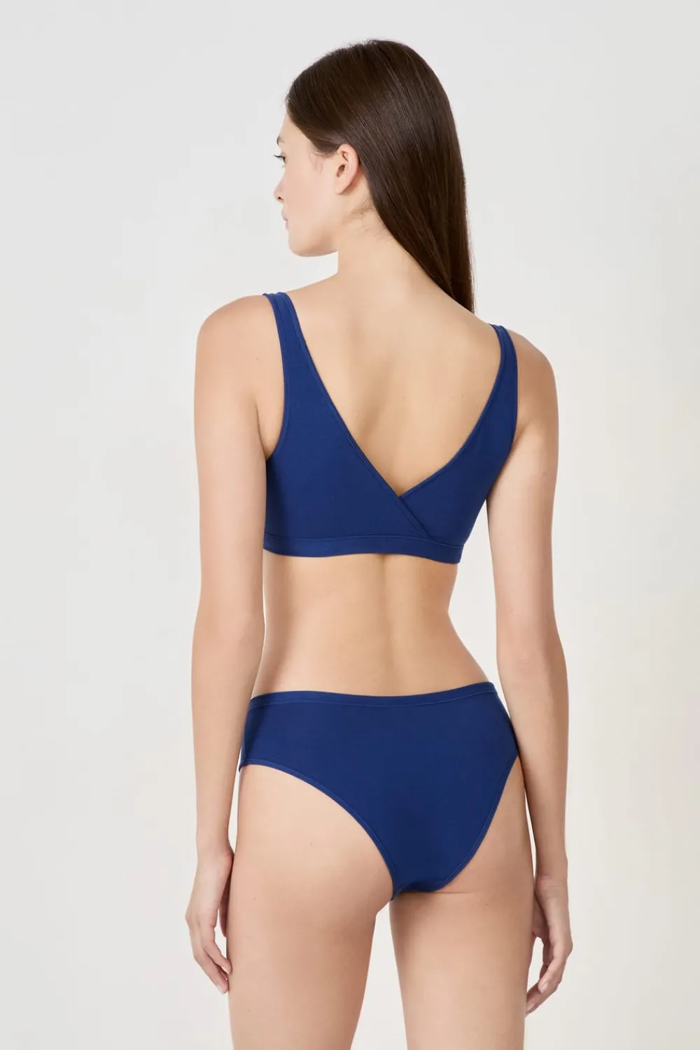 Sale ETAM Sujetador reversible de algodón orgánico elástico AZUL MARINO