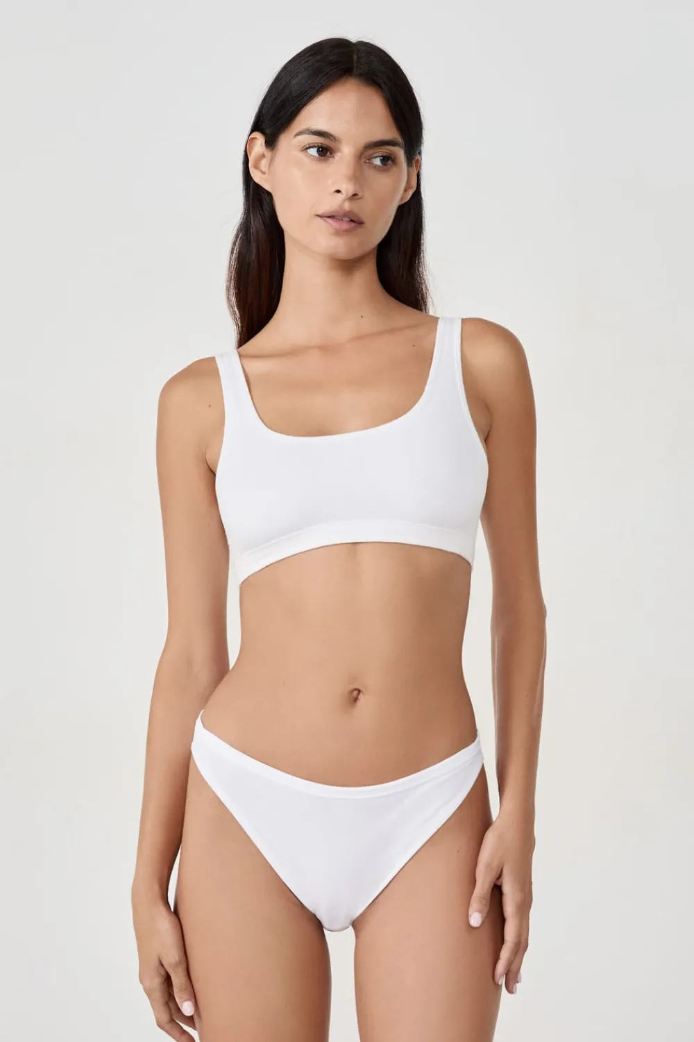 Outlet ETAM Sujetador reversible de algodón orgánico elástico BLANCO