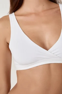 Outlet ETAM Sujetador reversible de algodón orgánico elástico BLANCO