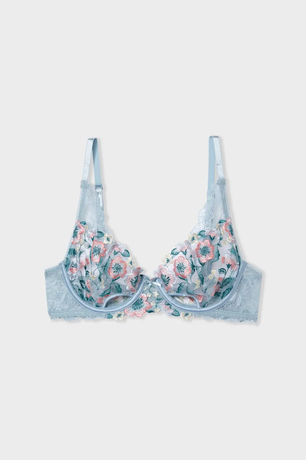 New ETAM Sujetador sin relleno de encaje AZUL CLARO