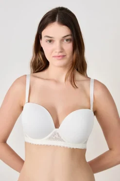 Online ETAM Sujetador sin tirantes de encaje BLANCO ROTO