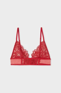 Hot ETAM Sujetador triangular de bordado ROJO
