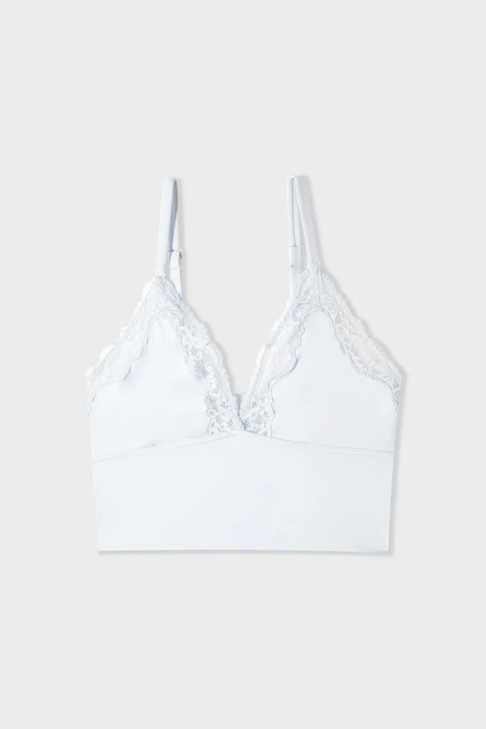 Sale ETAM Sujetador triangular de microfibra y encaje AZUL CIELO