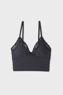 Discount ETAM Sujetador triangular de microfibra y encaje NEGRO