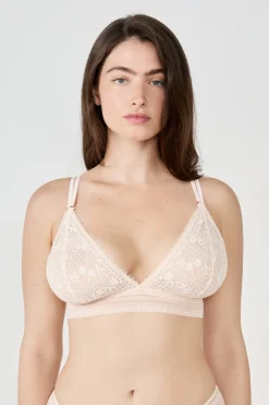 ETAM Sujetador triangular sin aros de encaje ROSA CLARO
