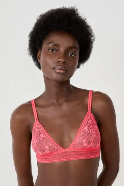 New ETAM Sujetador triangular sin aros de encaje ROSA